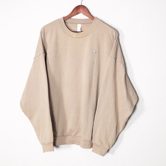ALO Yoga Tops - Alo Yoga Women’s Sweatshirt Cleanfit Minimal Sporty Neutralcore Beige Size Large